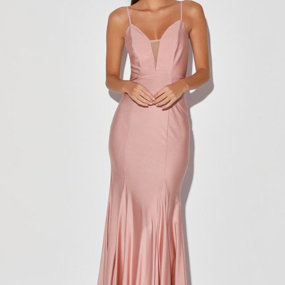 Lulus Story Of Mine Dusty Pink Mermaid Maxi Dress